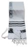 Acrylic (Imitation Wool) Tallit Prayer Shawl in Black and Silver Stripes