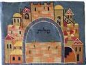 Emanuel Embroidered Tallit Bag Jerusalem Blue