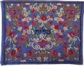 Talit Bag Full Embroidered Pomegranate Blue/Silver