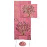 Yair Emanuel Embroidered Raw Silk Tallit Set Tree of Life Design in Pink and Multicolor Shades