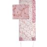 Yair Emanuel Embroidered Organza Tallit Set Floral Design in Pink