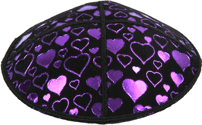 Purple Heart Foil Embossed Kippah