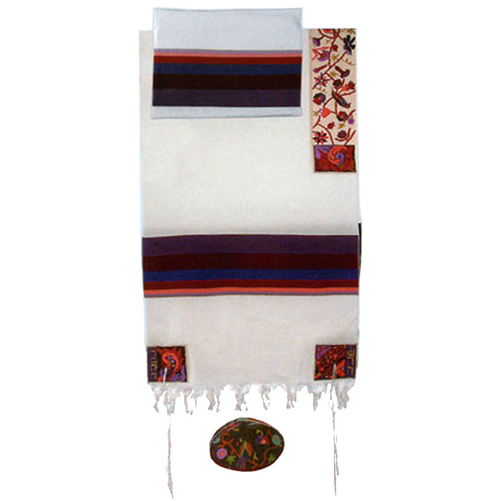Yair Emanuel Hand Embroidered Matriarchs in Color Tallit Set