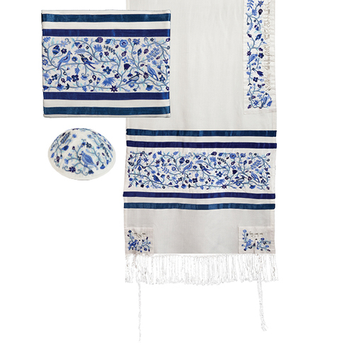 Yair Emanuel Tallit Embroidered the Matriarchs- Blue