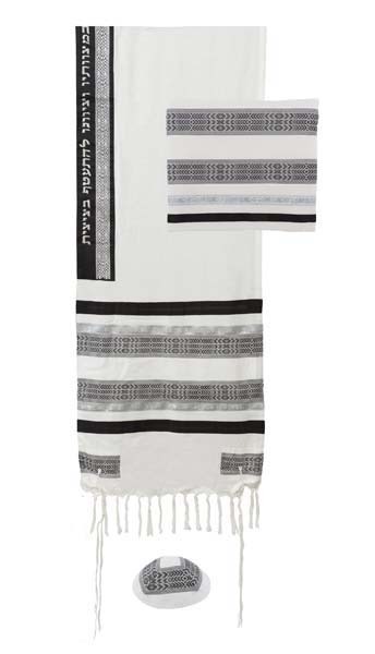 Yair Emanuel Multi-fabric Tallit - Black & White