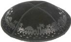 Jerusalem Border Embossed Kippah