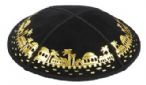 Gold Foil Jerusalem Border Kippah