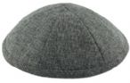 Grey Burlap Kippah