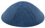 Navy Burlap Kippah