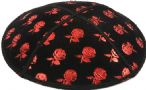 Red Foil Roses Embossed Kippah