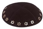 Foil Embossed Star of David Border Kippah