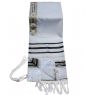 Acrylic (Imitation Wool) Tallit Prayer Shawl in Black and Gold Stripes