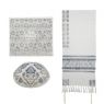 Yair Emanuel Embroidered Tallit- Antique Silver