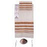 Yair Emanuel Hand Woven Raw Silk Tallit Set in Orange