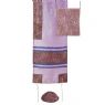 Yair Emanuel Embroidered Raw Silk Tallit Set in Purple