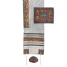 Yair Emanuel Embroidered Raw Silk Tallit Set Jerusalem in Grey