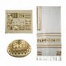 Yair Emanuel Tallit- Full Embroidered Geometric-Gold