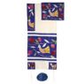 Yair Emanuel Birds in Blue Raw Silk Applique'd Tallit