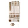 Yair Emanuel Raw Silk Appliqued Stripes Tallit in Gold