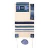 Yair Emanuel Blue Silk Tallit with Stripes