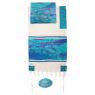 Yair Emanuel Vista in Turquoise Cotton and Silk Tallit Set