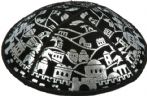 Foil Embossed Jerusalem Kippah