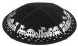 Silver Foil Jerusalem Border Kippah