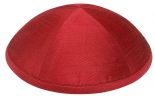 Red Raw Silk Kippah