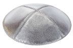 Silver Lame' Leather Kippah