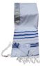 Acrylic (Imitation Wool) Tallit Prayer Shawl in Blue and Gold Stripes