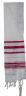 Acrylic (Imitation Wool) Tallit Prayer Shawl in Fuchsia and Silver Stripes