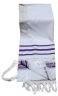 Acrylic (Imitation Wool) Tallit Prayer Shawl in Purple and Gold Stripes