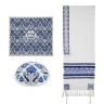 Yair Emanuel Embroidered Tallit- Antique Blue