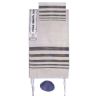 Yair Emanuel Hand Woven Raw Silk Tallit Set in Silver