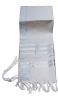 Traditional Lurex Wool Tallit in White and Silver Stripes