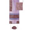 Yair Emanuel Embroidered Raw Silk Tallit Set in Purple