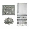 Yair Emanuel Tallit- Full Embroidered Geometric-Silver