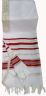 Acrylic (Imitation Wool) Tallit Prayer Shawl in Red and Gold Stripes