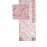 Yair Emanuel Embroidered Organza Tallit Set Floral Design in Pink