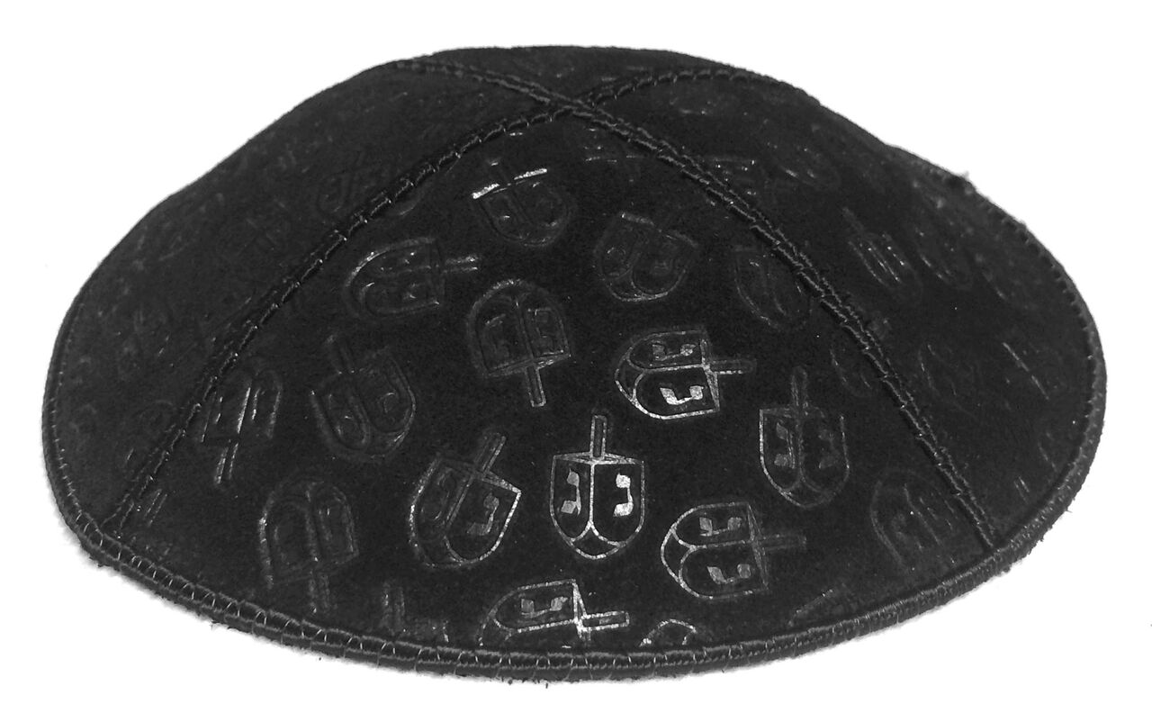 Dreidel Embossed Kippah