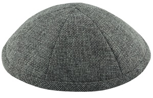 Grey Burlap Kippah