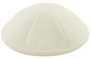 Ivory Burlap Kippah