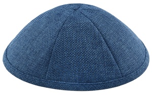 Navy Burlap Kippah