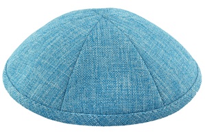 Turquoise Burlap Kippah