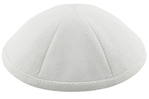 White Burlap Kippah