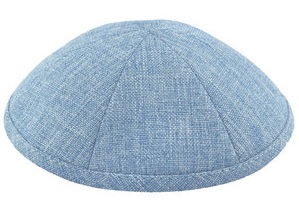 Lt Blue Burlap Kippah