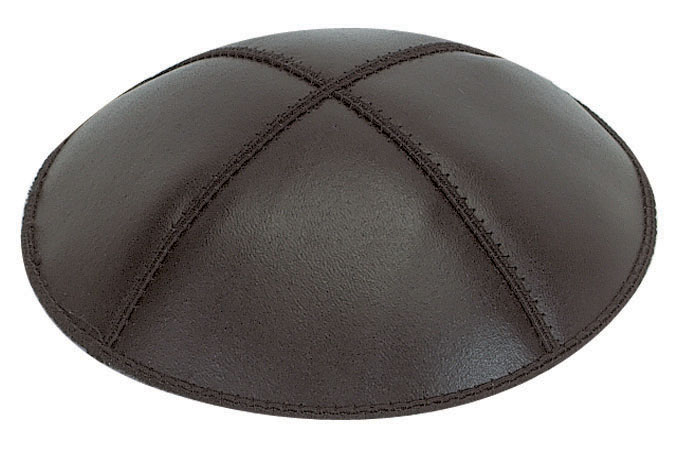 Black Leather Kippah