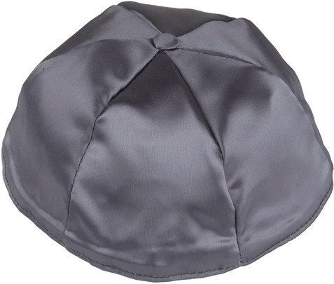 Dark Grey Satin Kippah