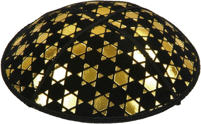 Gold Foil Star of David Embossed Kippah