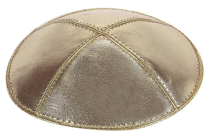 Gold Lame' Leather Kippah